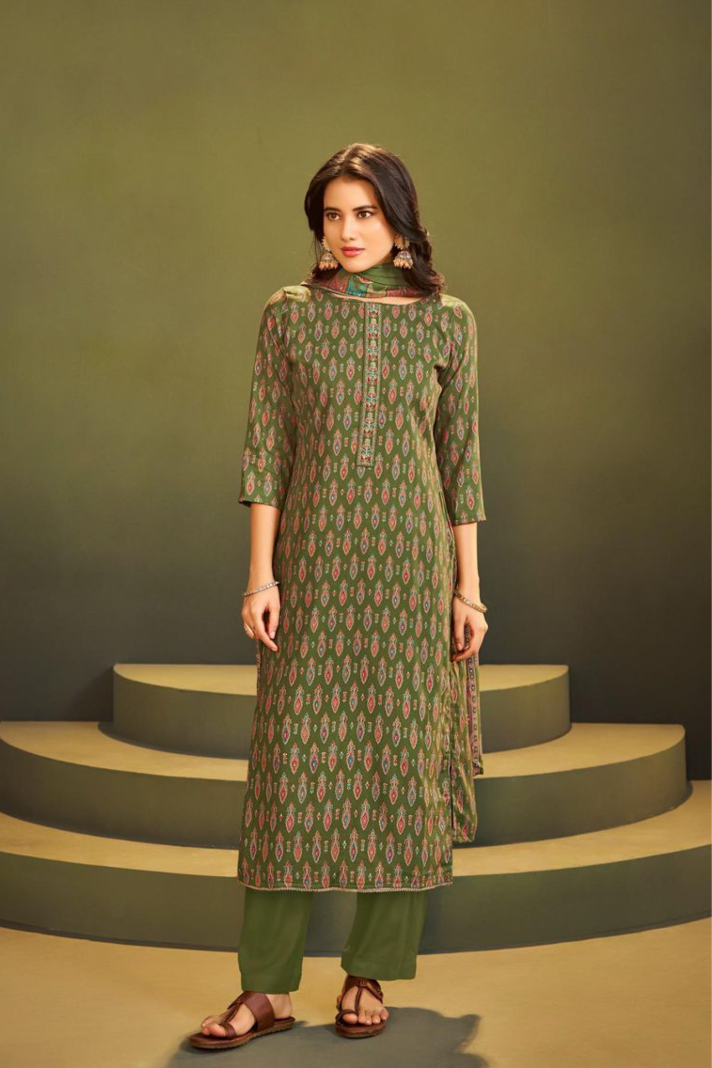 SUNRISE 'Safar Winter' Collection: Viscose Pashmina Suits (D-39)