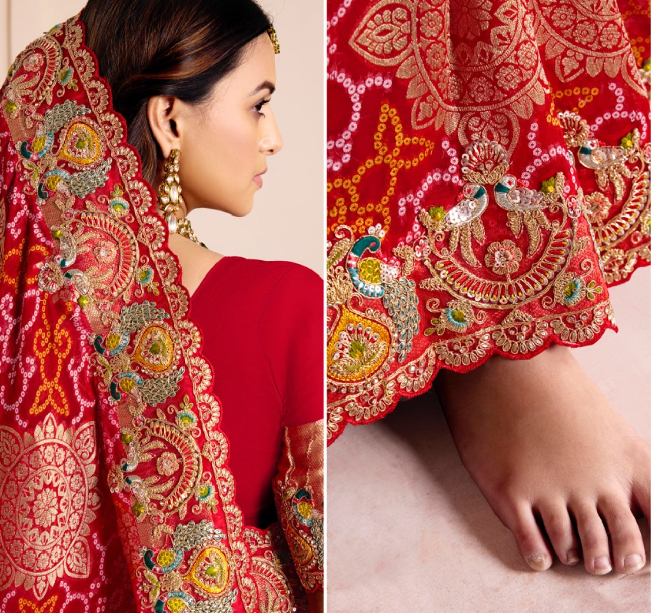 Roshini Bandhani Heritage Saree