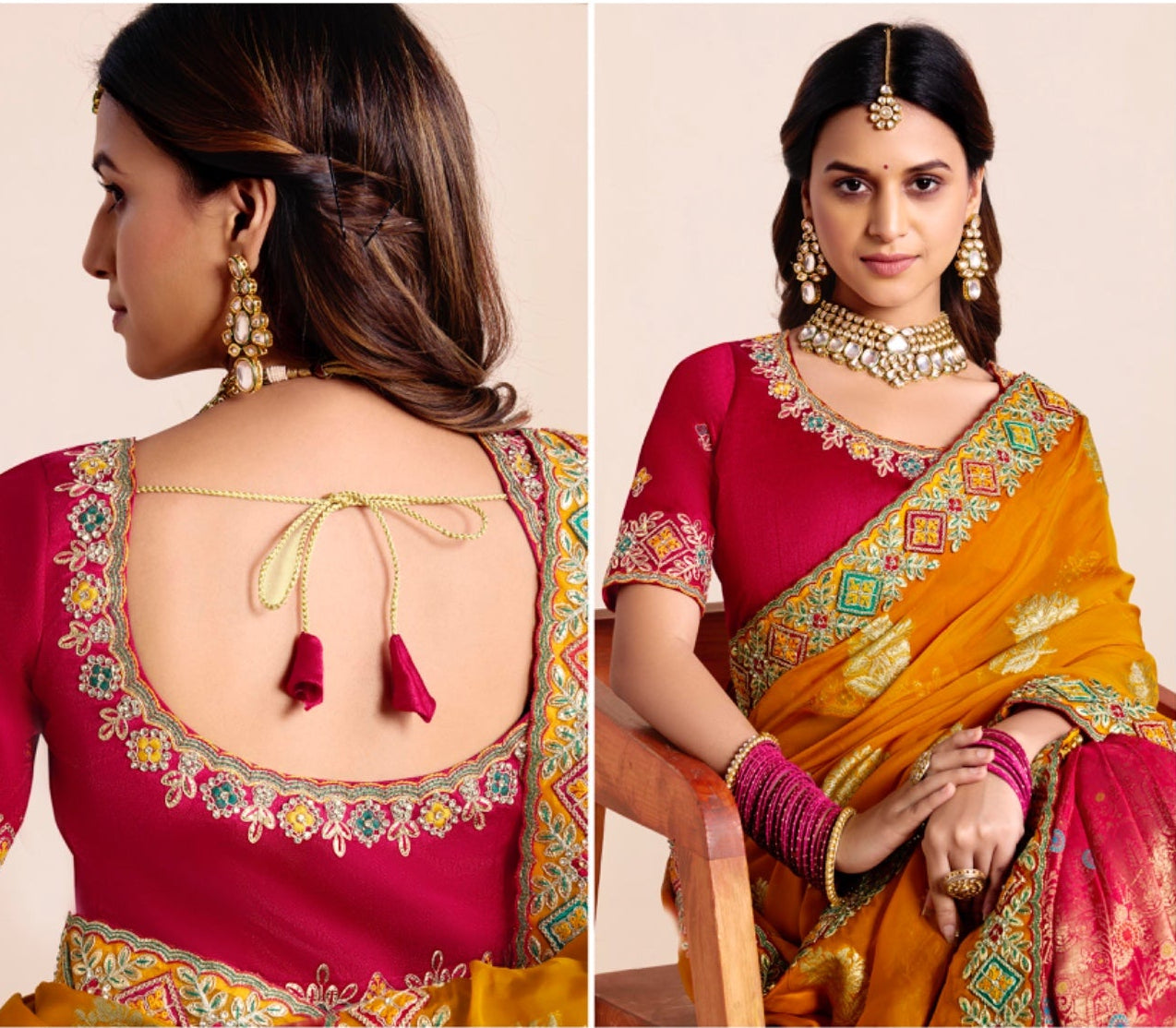 Advika Banarasi Fusion Saree Secondary image