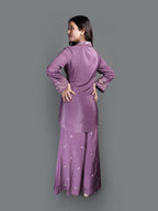 Deep Tone Kurti Set with Patchwork Pattern (GB-6396 CO R-30)