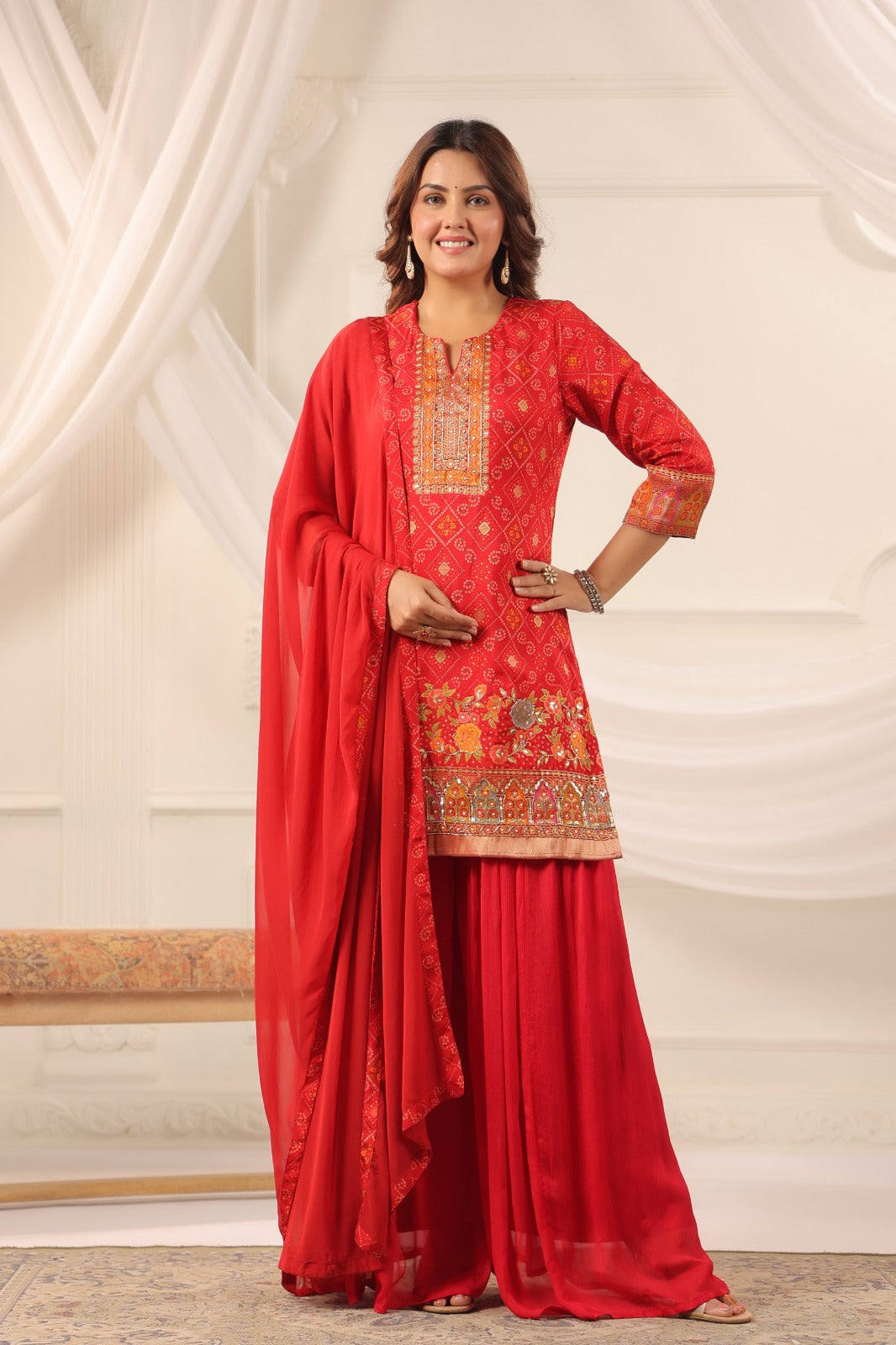 Crimson Heritage Sharara Suit (25-1945 R-7) Main image