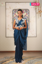 Midnight Blue Pre-Draped Saree (VC-182 BS-65)
