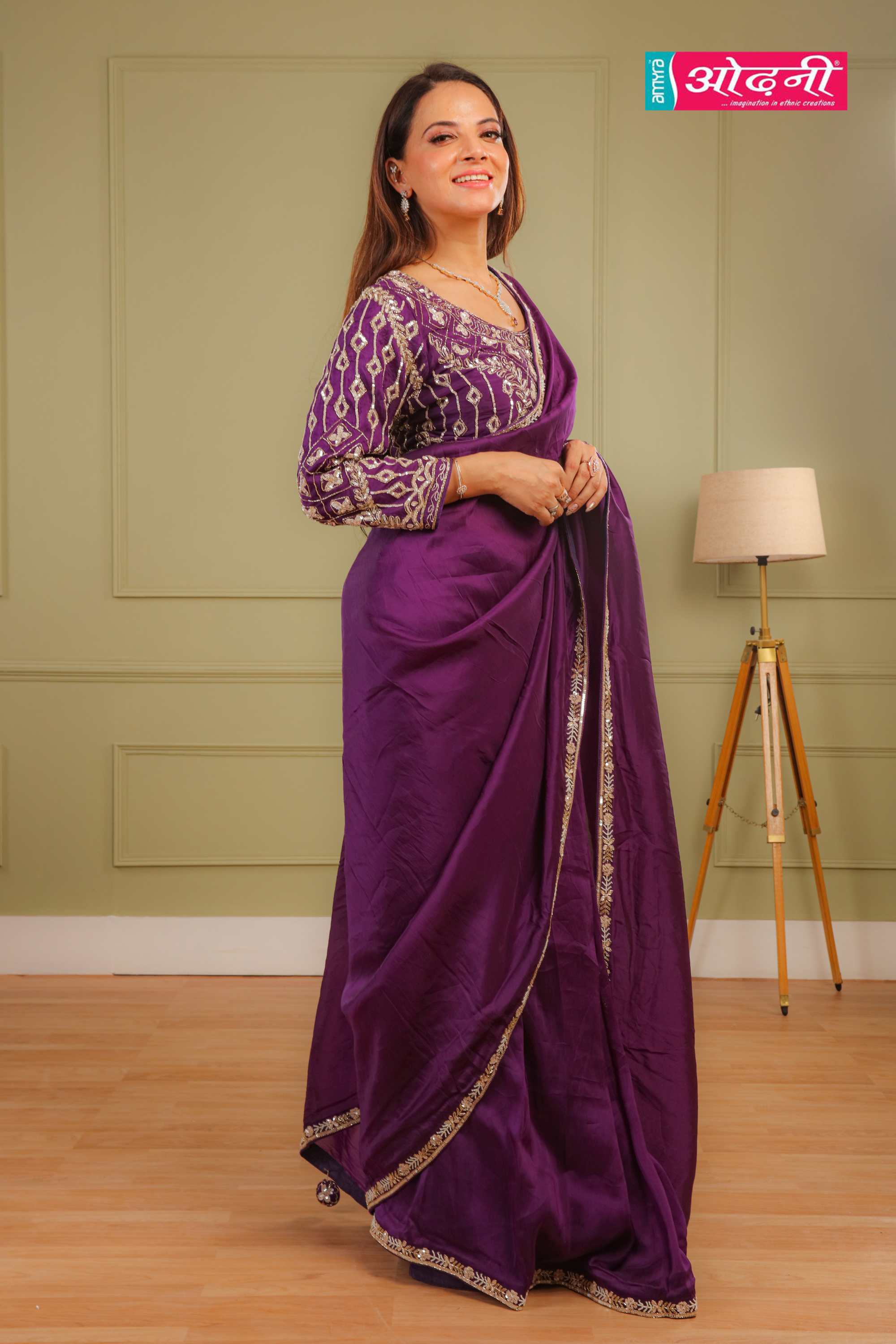 Deep Purple Elegant Saree (V11240 B-141)