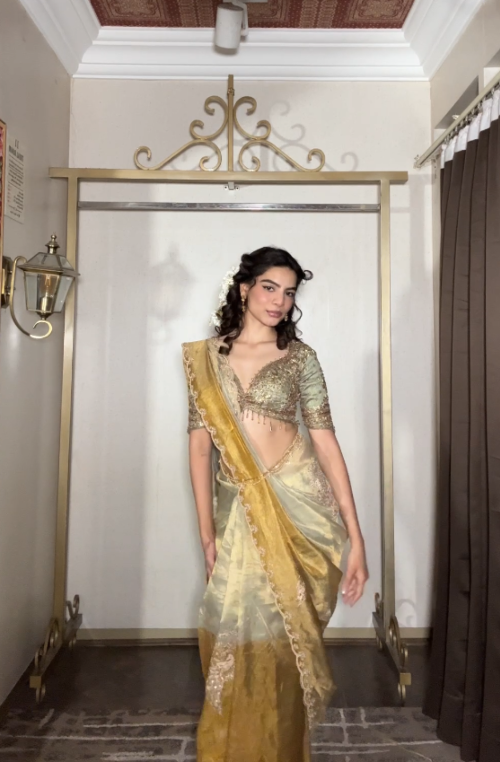 Gilded Sage Organza Saree (8958 B-88)