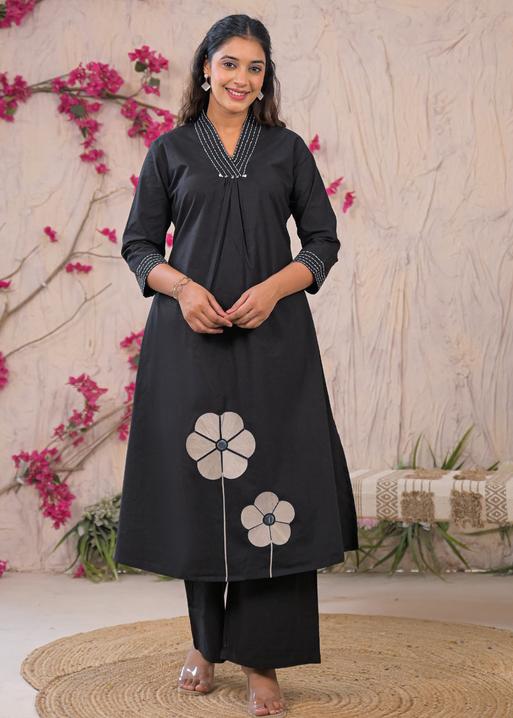Midnight Bloom A-Line Kurta Set Main image