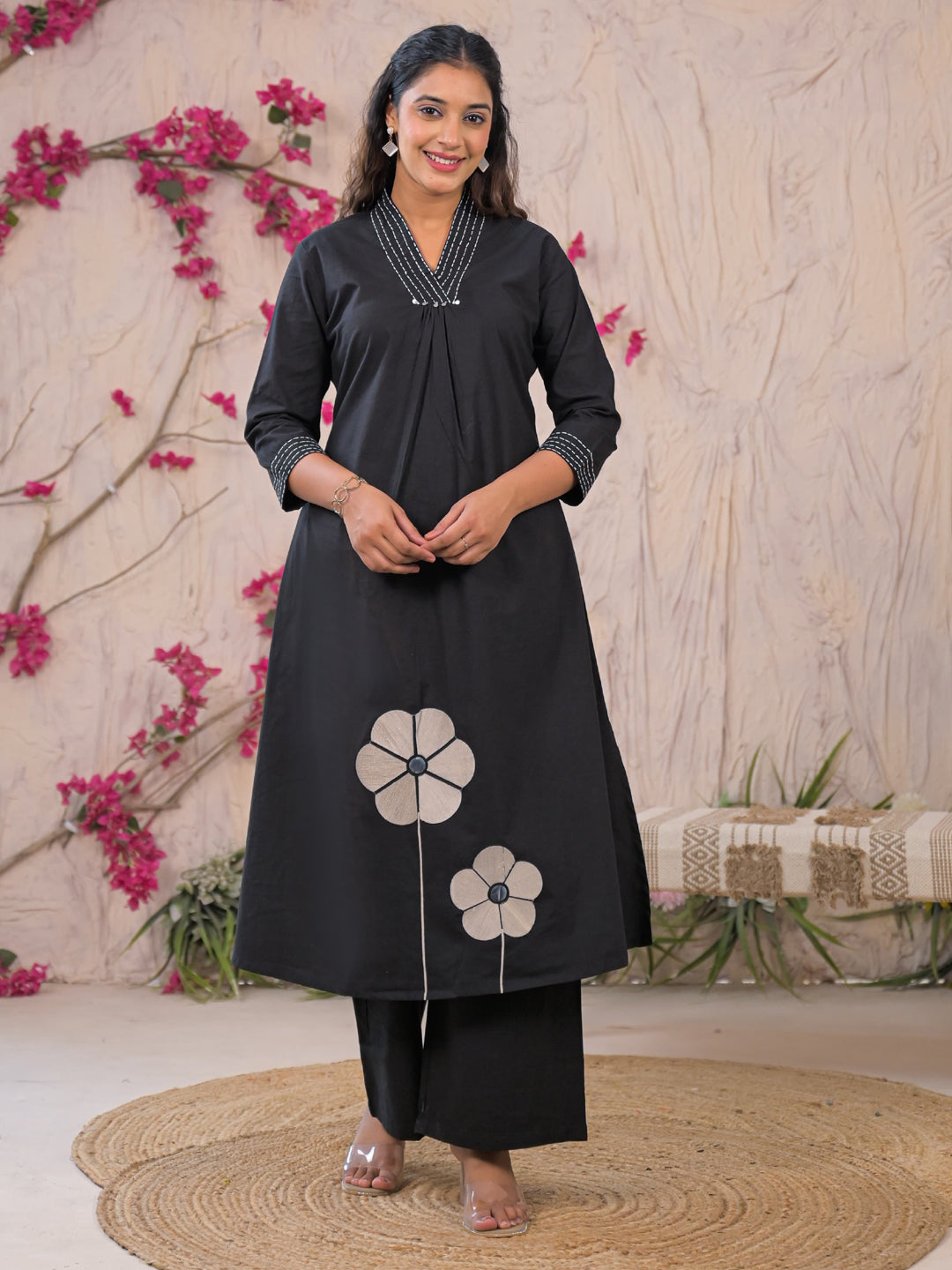 Midnight Bloom A-Line Kurta Set Main image