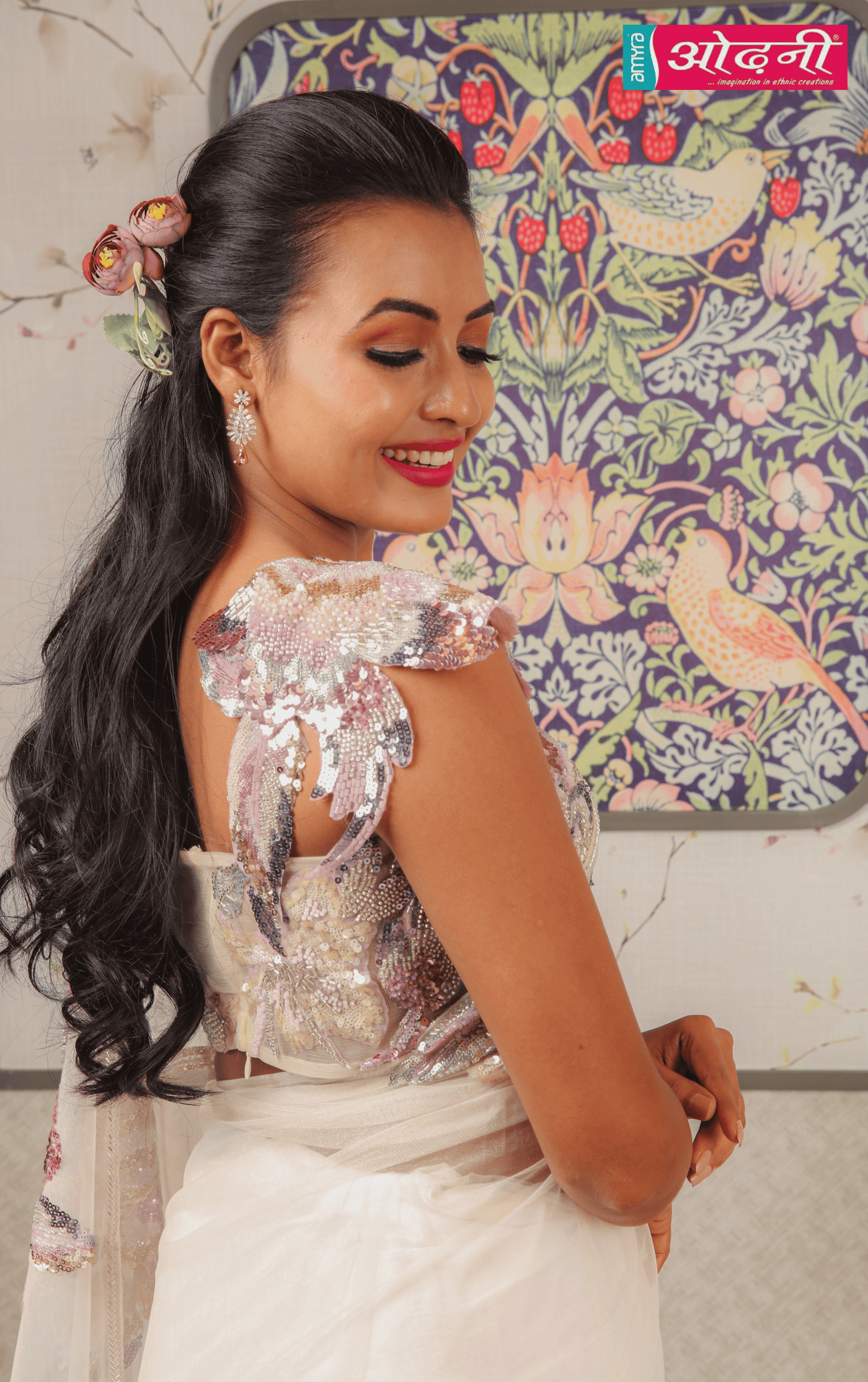 Ivory Illusion Sequin Saree (KS-25-18 D-104)