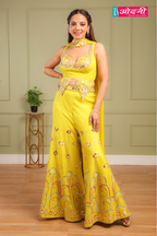 Modernize Lemon Yellow Sharara Co-ord set (4894 M-35)