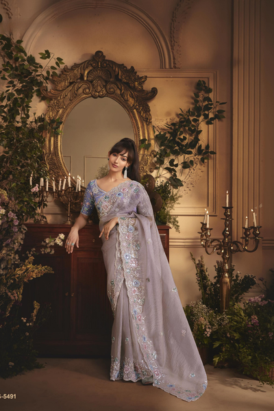 The 'Muted Meadow' Saree (5491 GS-98)