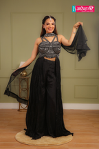 Black and Silver Cocktail Dress (1592 D-146)