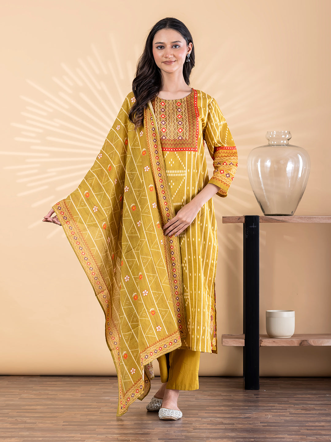 Mustard Bandhej Radiance Set Main image