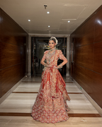Rust mettalic luxury lehenga