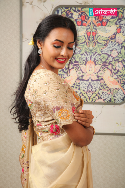 Golden Meadow Embroidered Saree (SM-307 B-67)