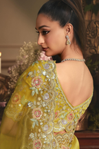 The 'Chartreuse Bloom' Saree (5487 GS-98)