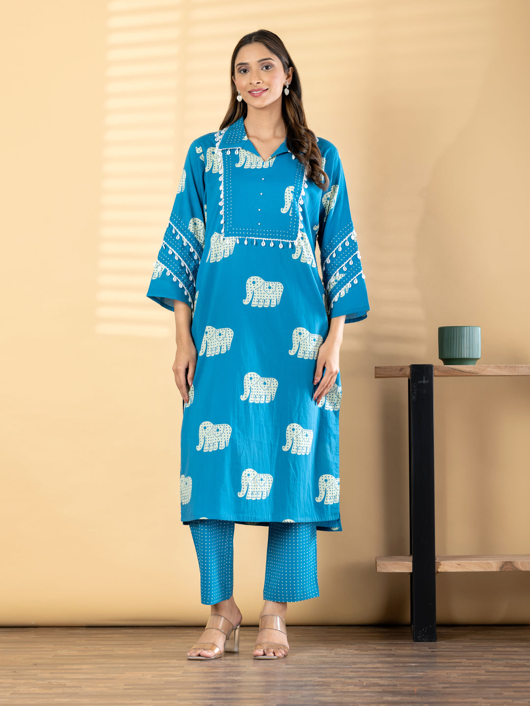 Printed Cotton Silk Suit