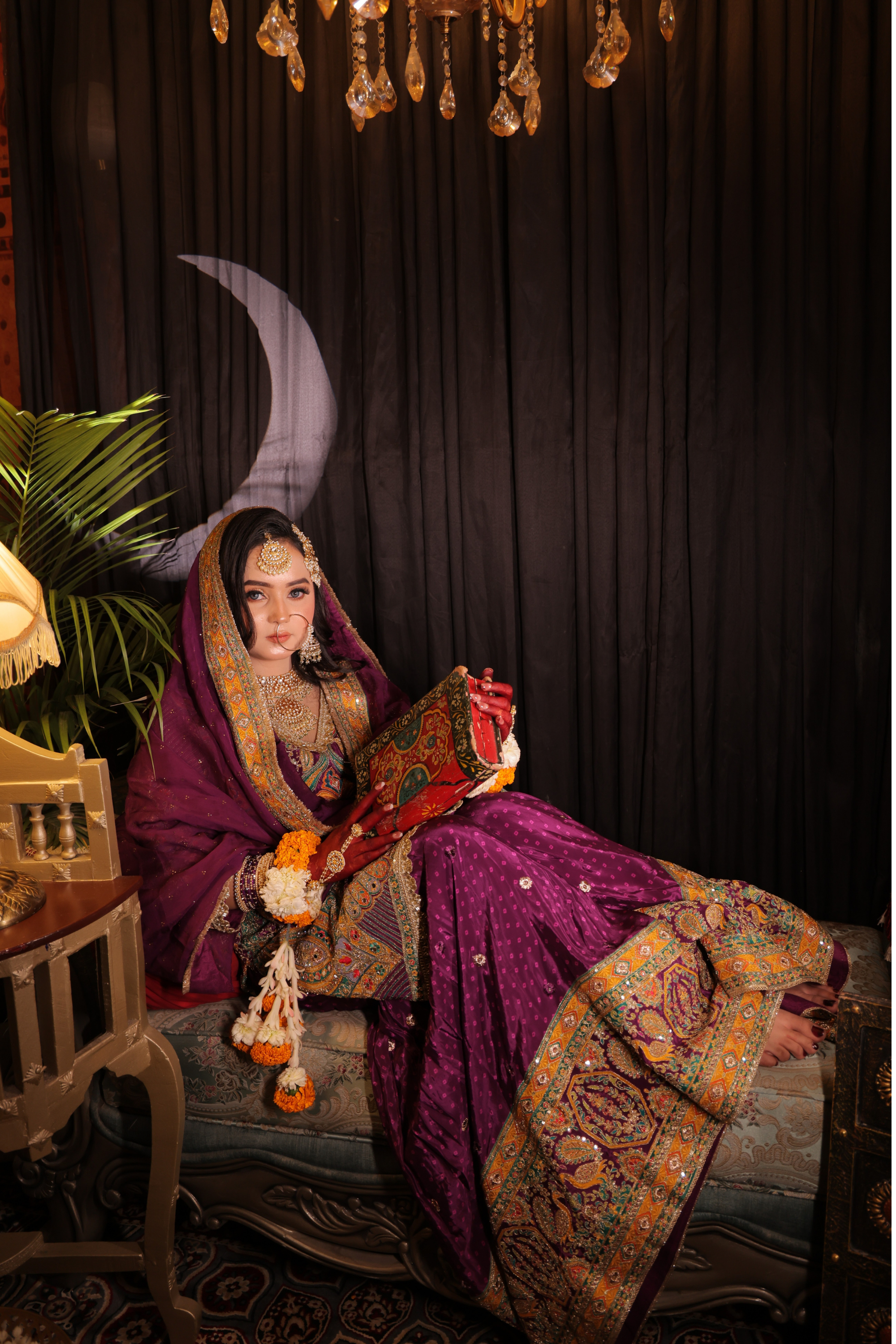 Red Chilly and Gold Heavily Embroidered Sharara Suit (KJ-3156 D-45)