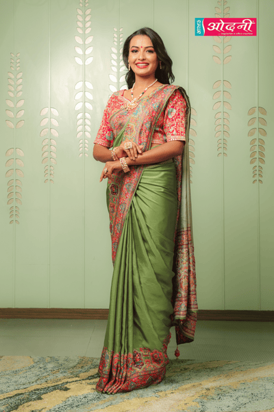 Pashmina Paisley Embroidered Saree (1130 gs-14)