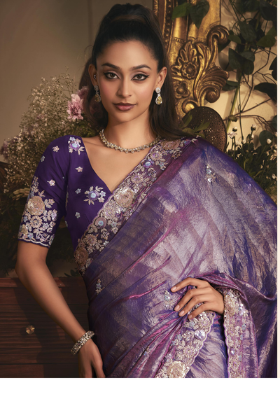 The 'Cosmic Iris' Saree (5490 GS-98)