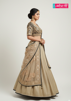 Regal Gold and Blue Embroidered Lehenga (1028 D-75)