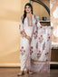 Ivory Floral Embroidered Cotton Suit Set