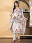 Off-White Floral Cotton Suit Set