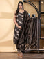 Coffee Brown Floral Cotton Suit Set