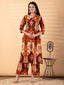 Rust Ikat Fusion Cotton Co-ord Set