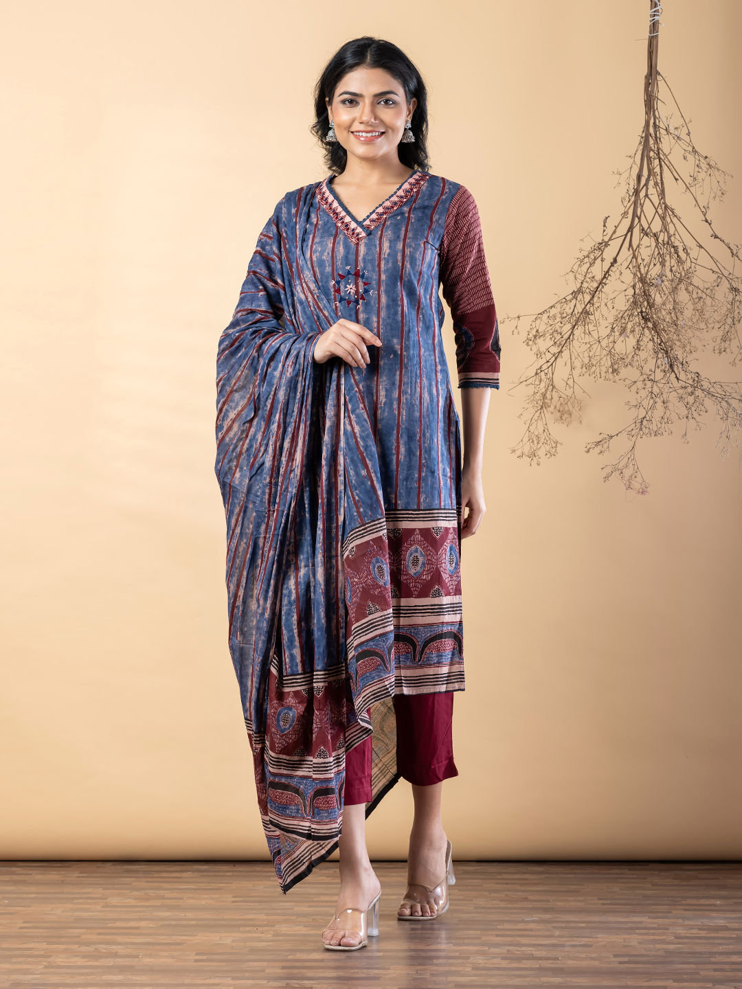 Indigo Stripe Heritage Kurta Set