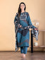 Teal Mosaic Fusion Kurta Set