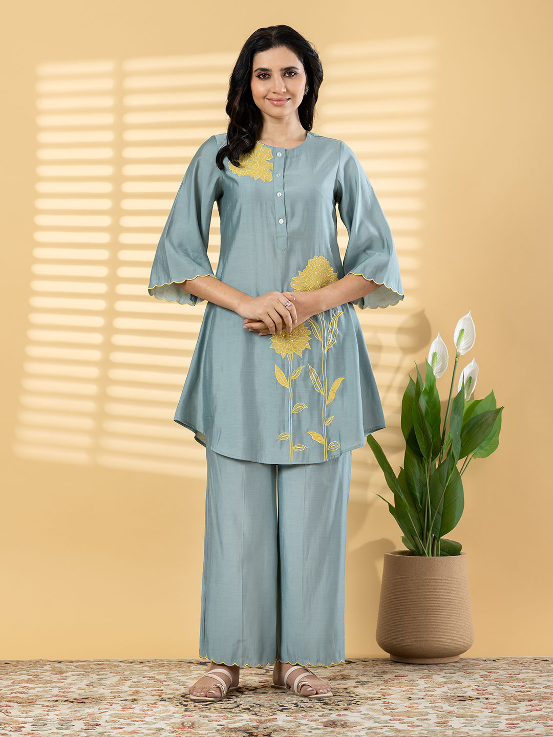 Powder Blue Sunflower Co-ord Set Main image