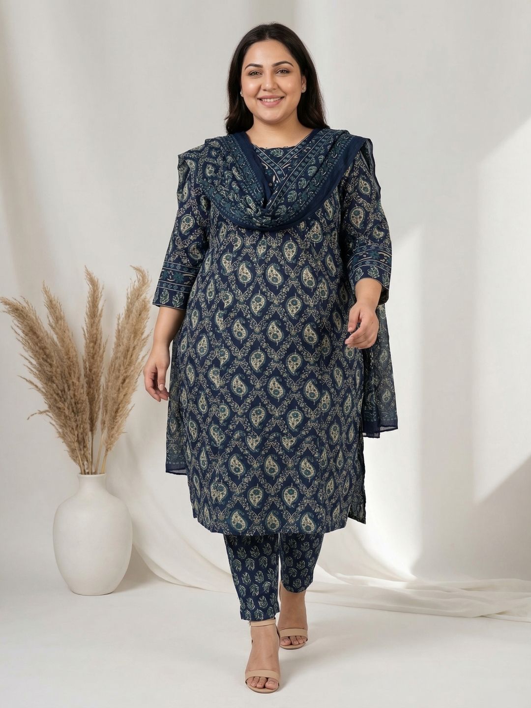 Indigo Paisley Elegance Kurta Set Main image