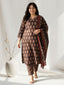 Chocolate Ikat Print Suit Set