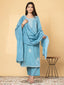 Serene Sky Blue Embroidered Kurta Set