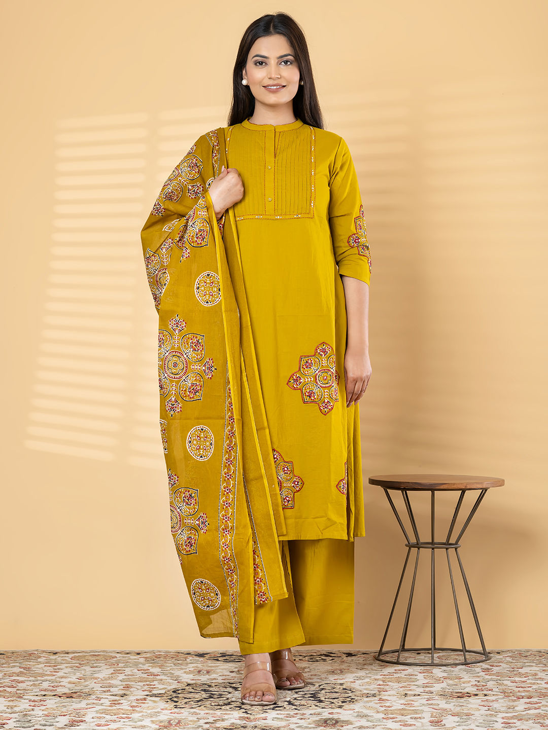 The Mustard Mandala Medley Kurta set