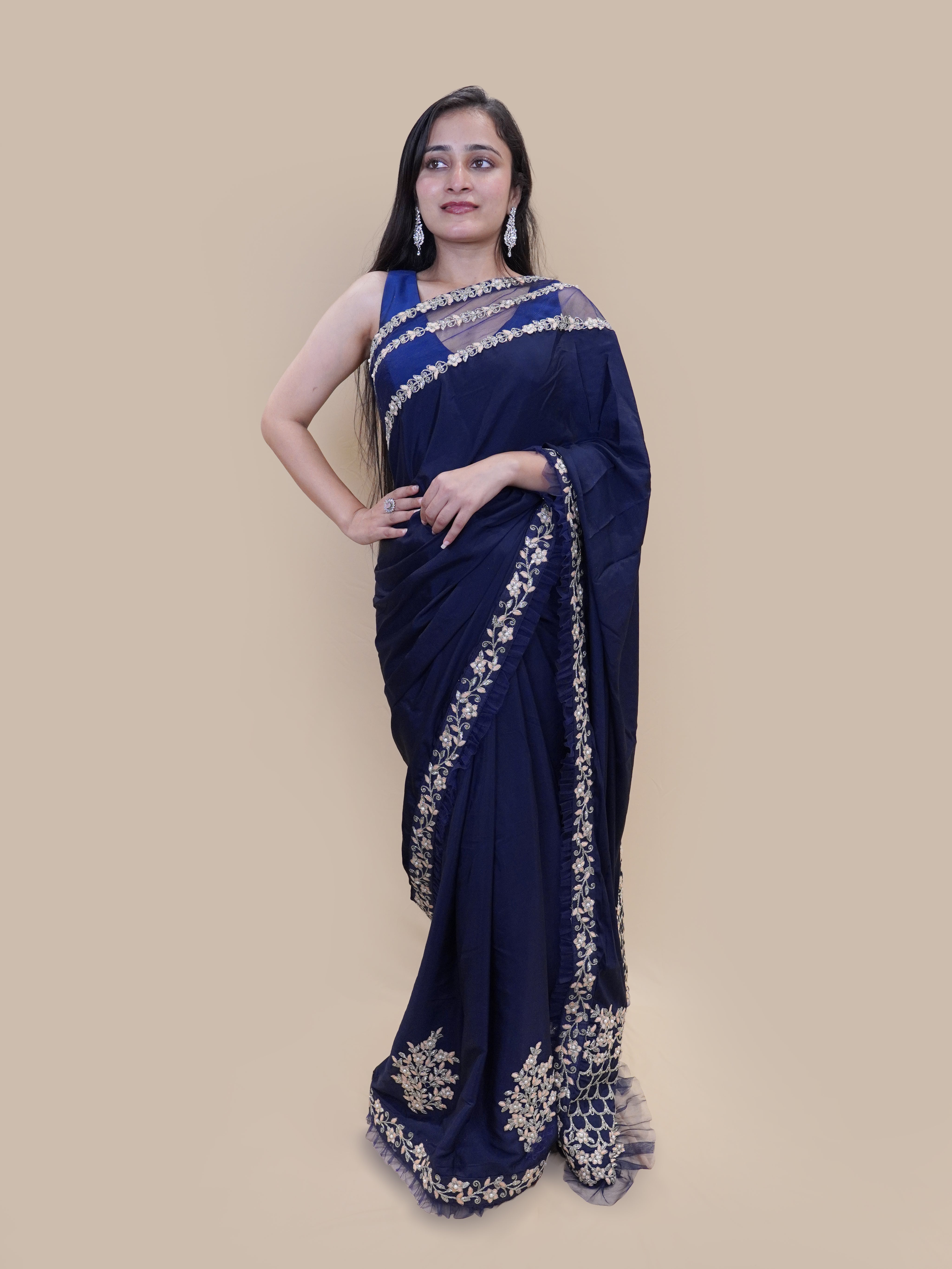 Midnight Garden Silk Georgette Saree (21724 gs-140) Main image