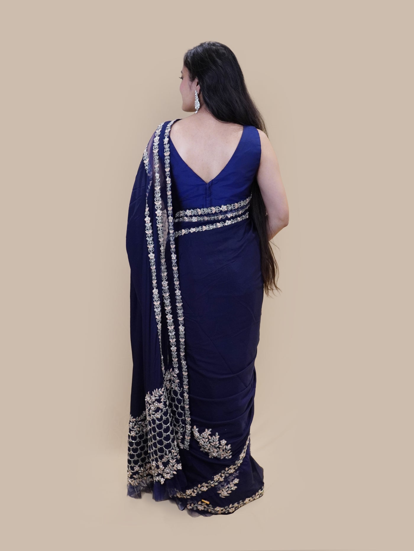 Midnight Garden Silk Georgette Saree (21724 gs-140)