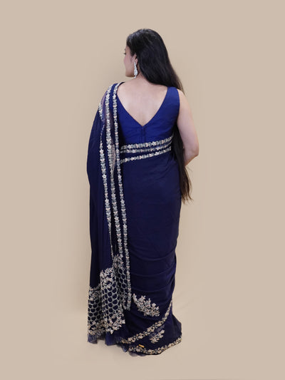 Midnight Garden Silk Georgette Saree (21724 gs-140)