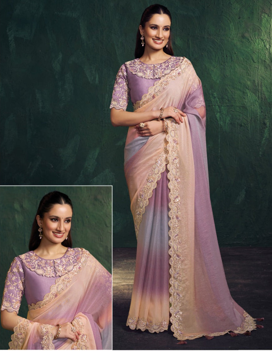 Ethereal Moss Ombré Grace Saree (26210RB GS-140) Main image