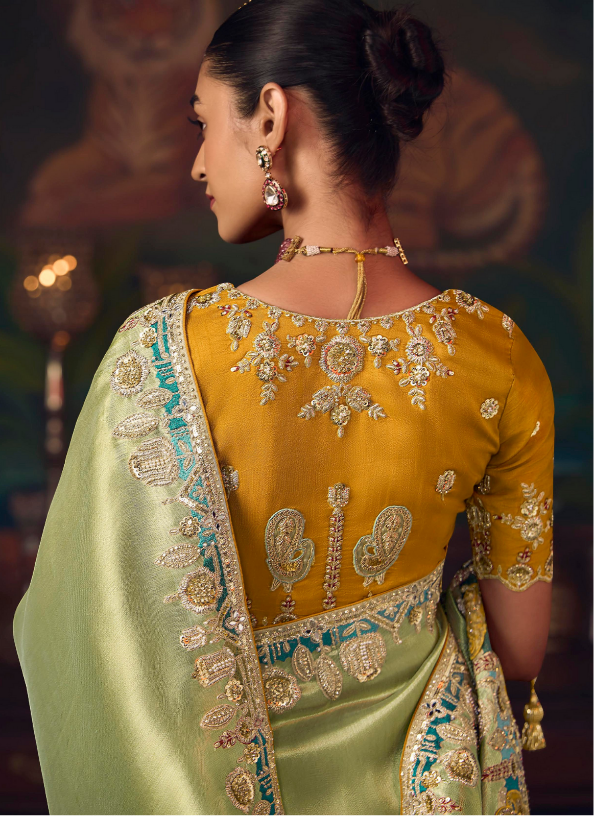 The 'Pistachio Sunset' Saree (SA-468 GS-98)