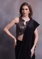 Midnight Noir Pre-Draped Saree