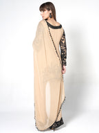 Beige - Black Kurti Fusion Set