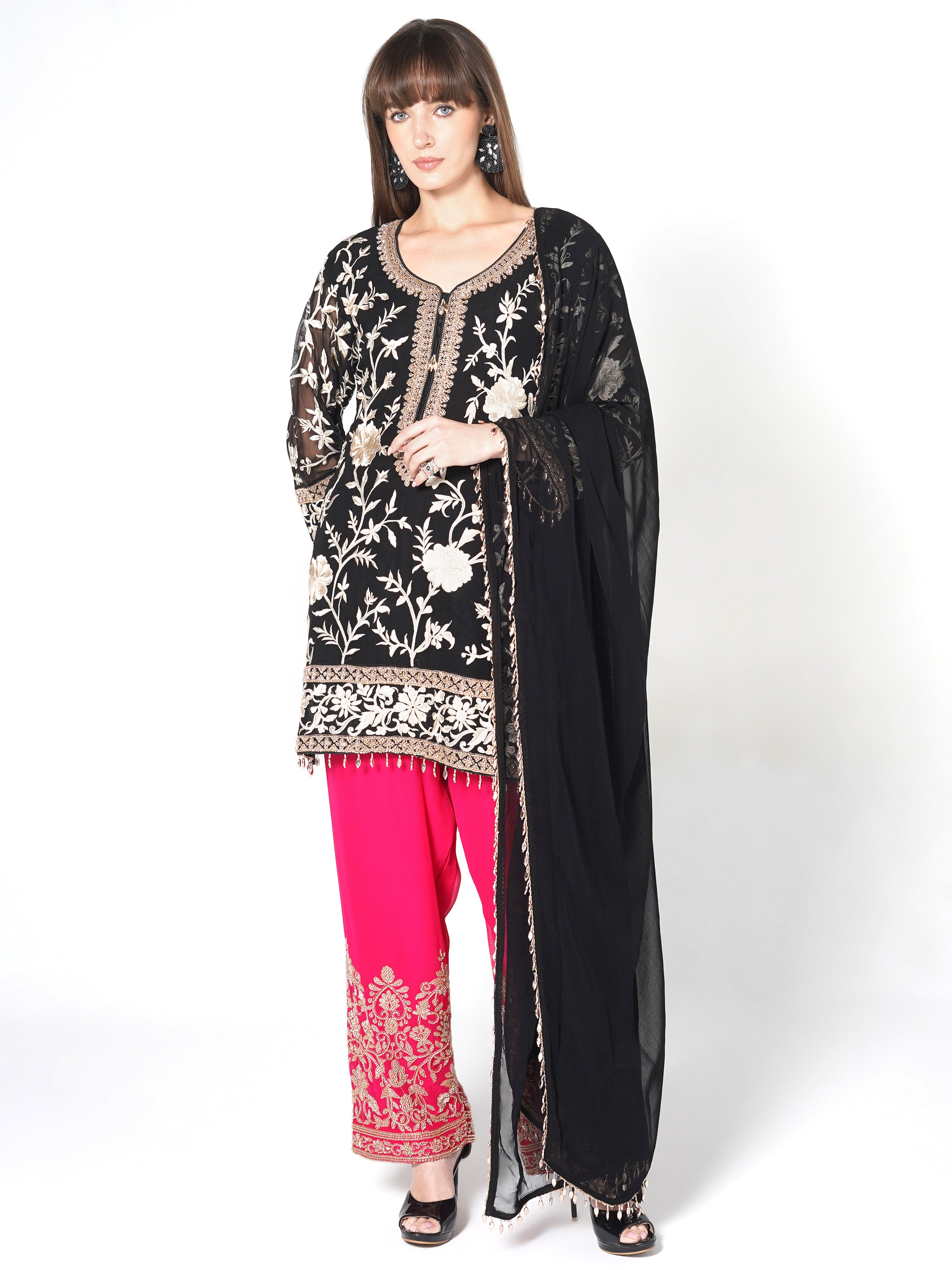 Black fusion Kurti Set