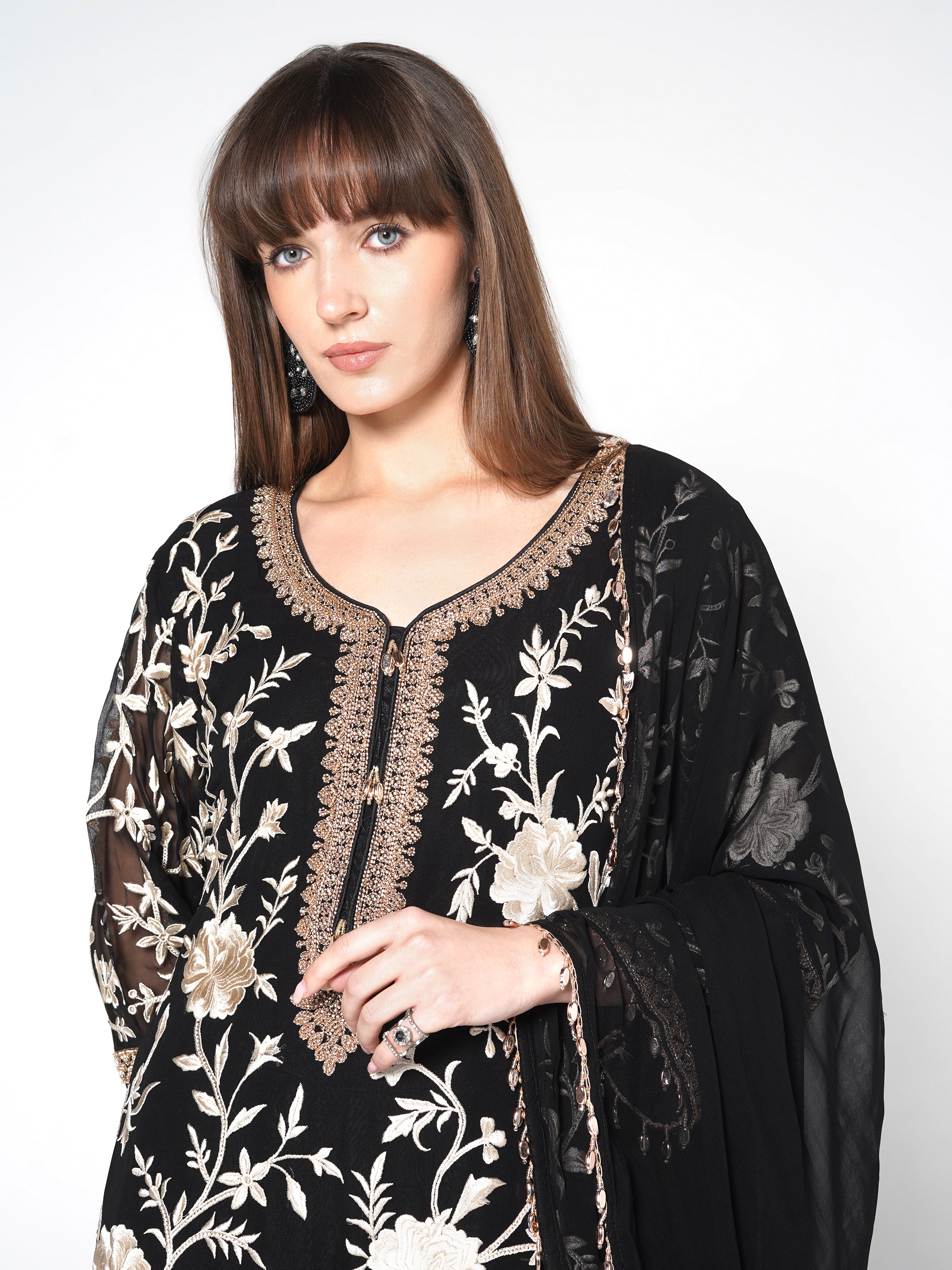 Black fusion Kurti Set