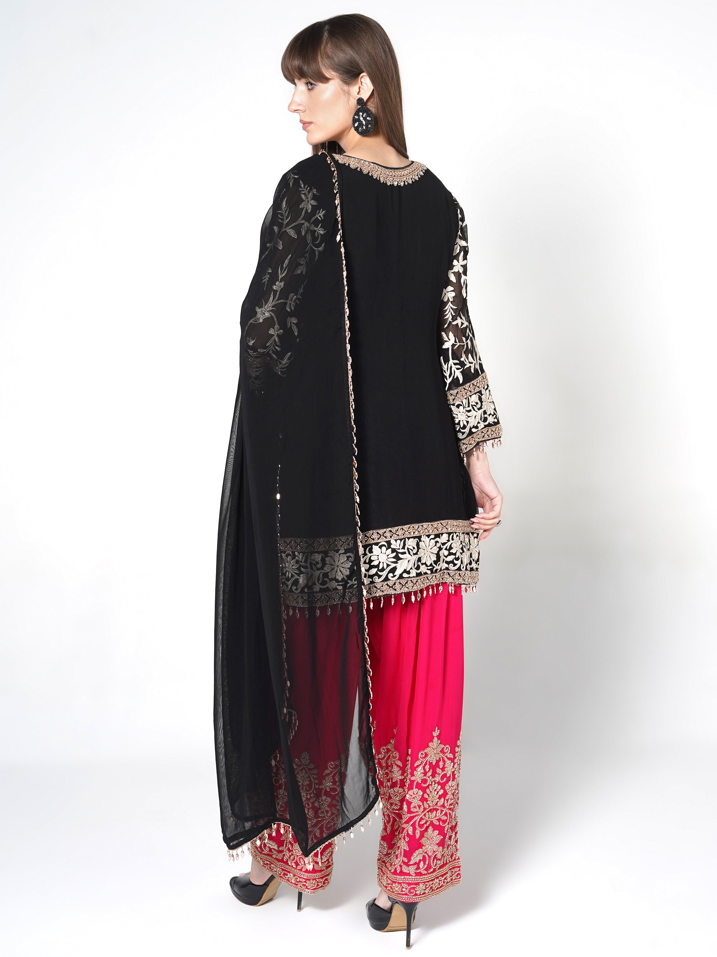 Black fusion Kurti Set