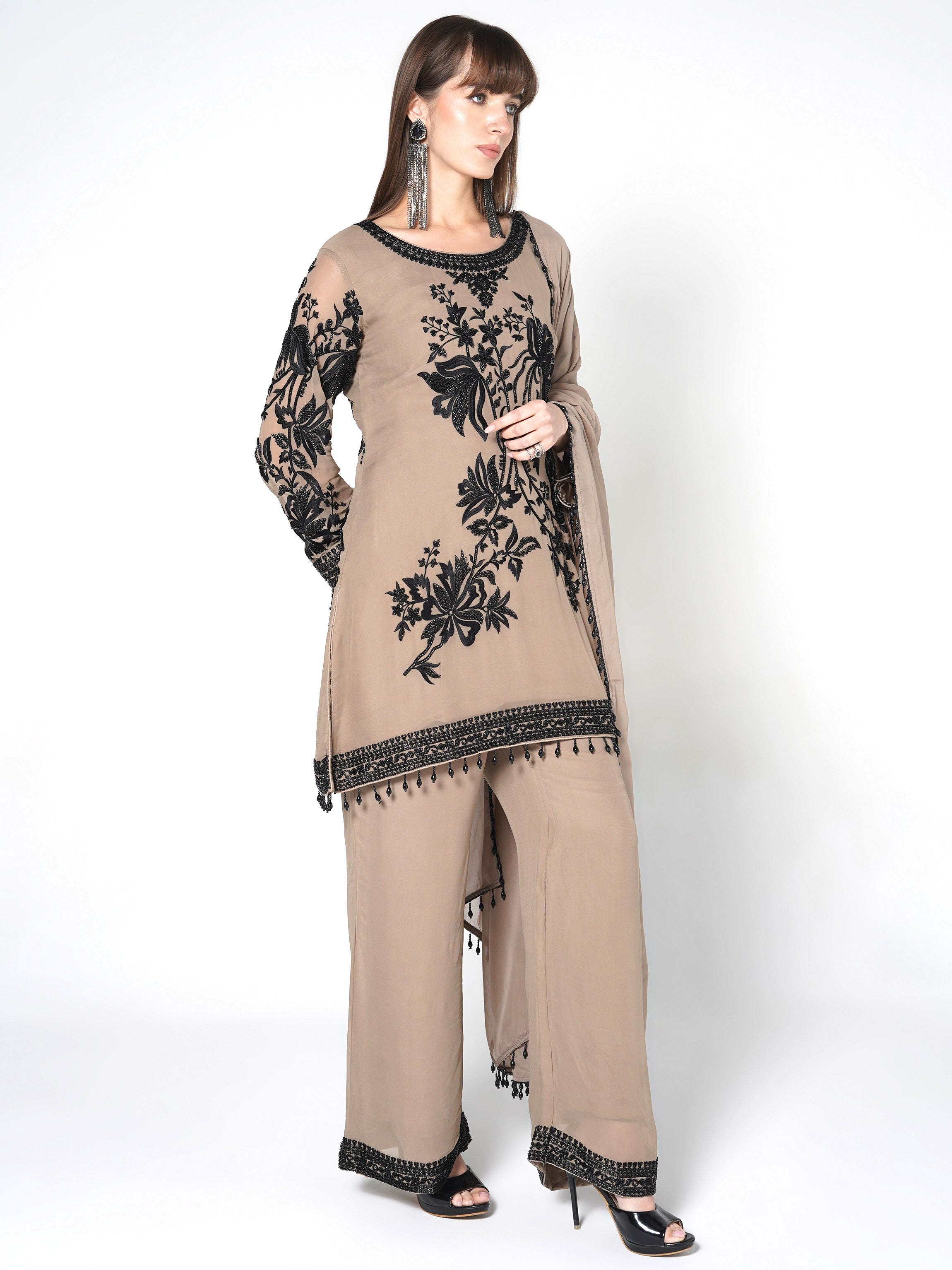 Classic chic nude kurti set