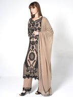 Noir & Pearl-Ivory Kurti Set