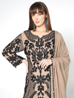 Noir & Pearl-Ivory Kurti Set