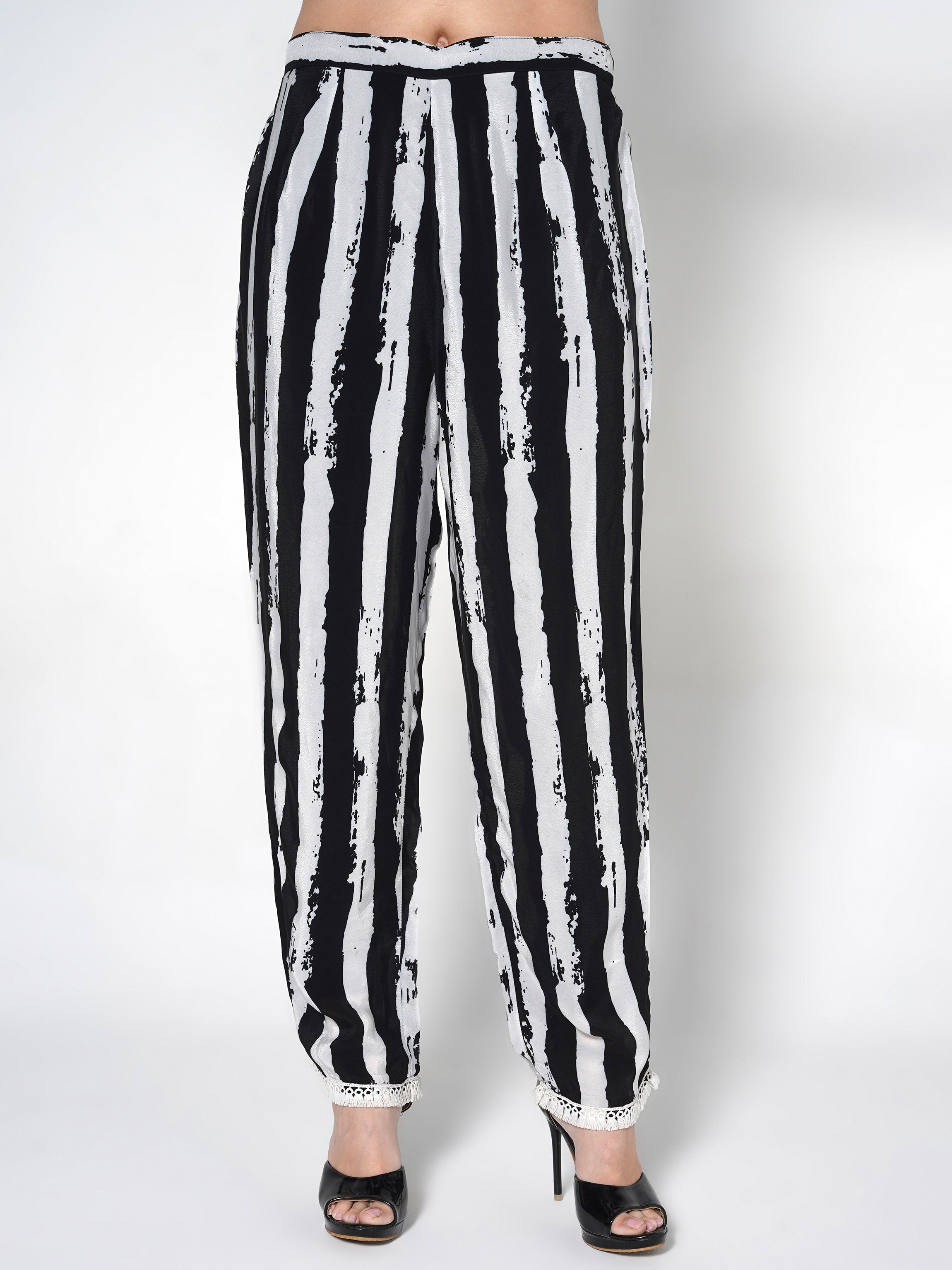 Charcoal Hand-Painted Kaftan Kurti-Set