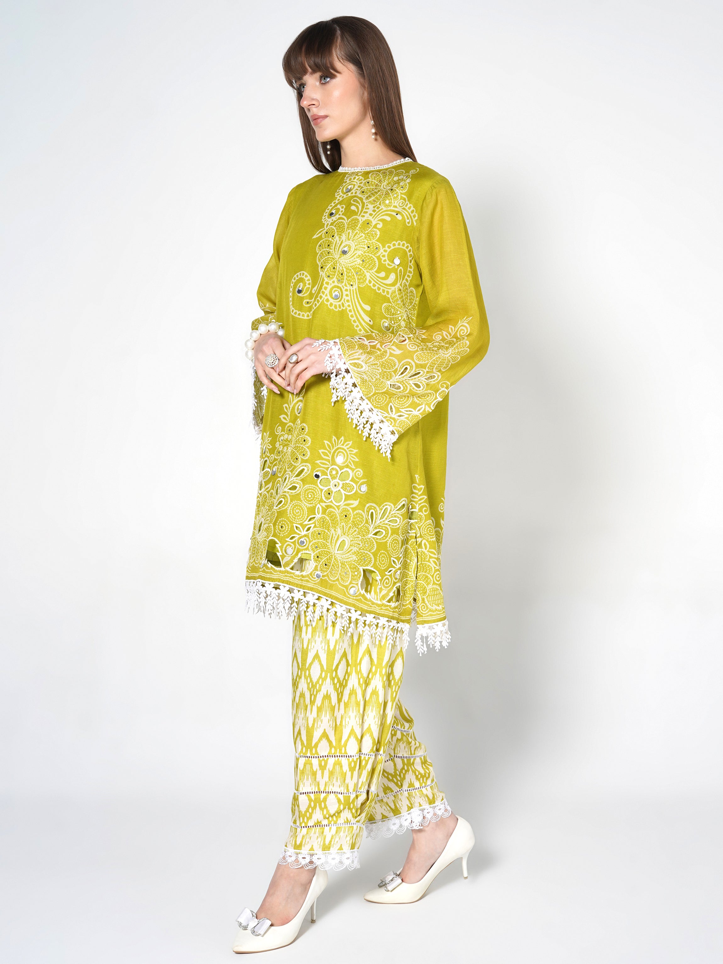 Co-ord Set with Ikat Print Shalwar