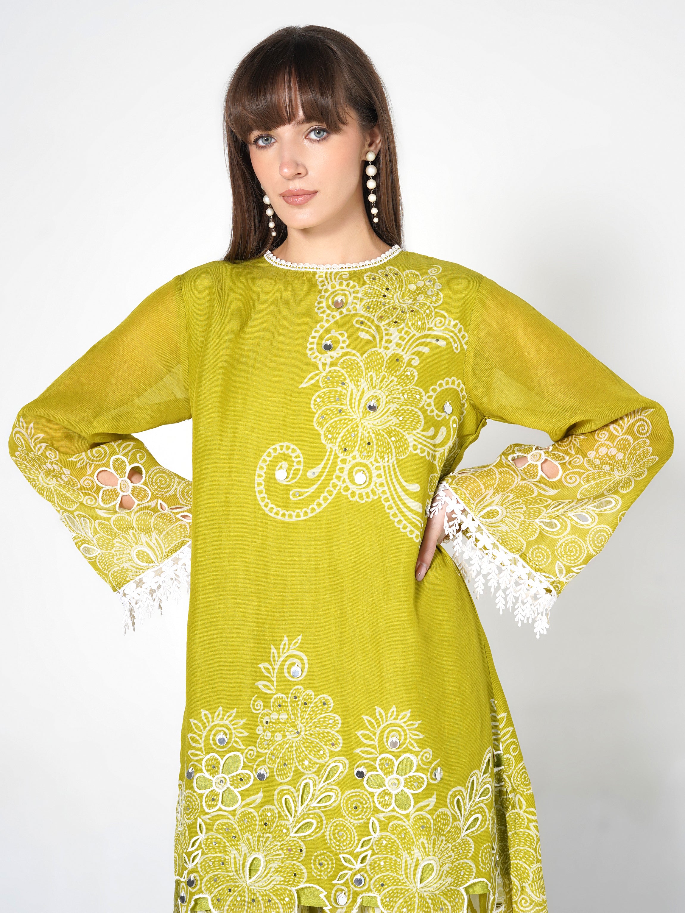 Co-ord Set with Ikat Print Shalwar